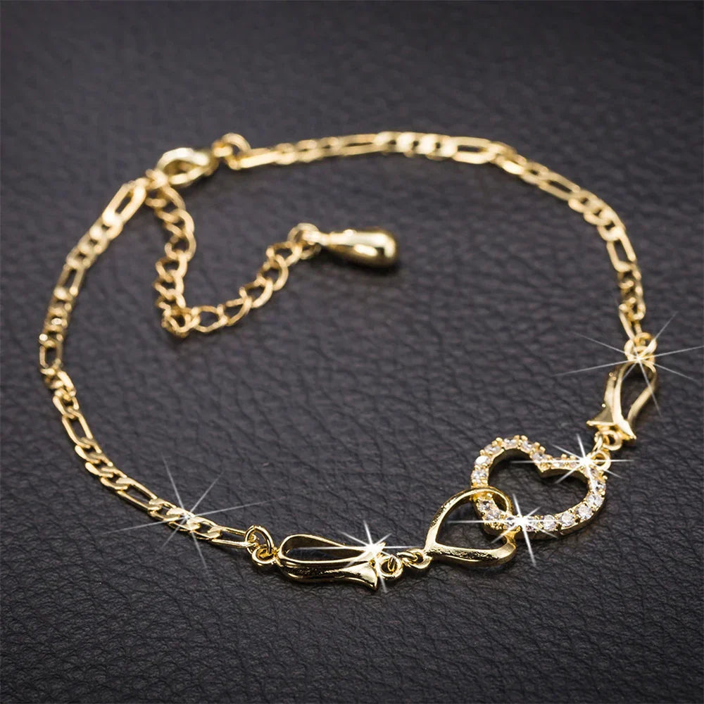 Double Heart Necklace Jewelry Set ππ